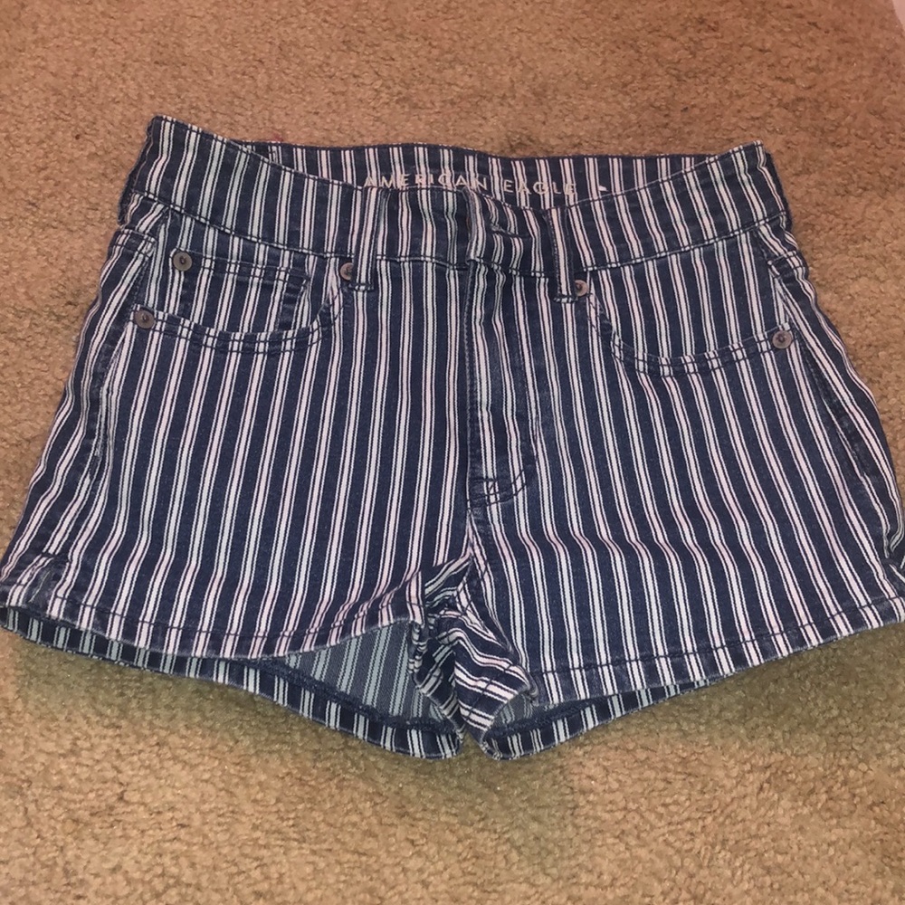 Never worn! New! Striped American eagle shorts jeans size 2